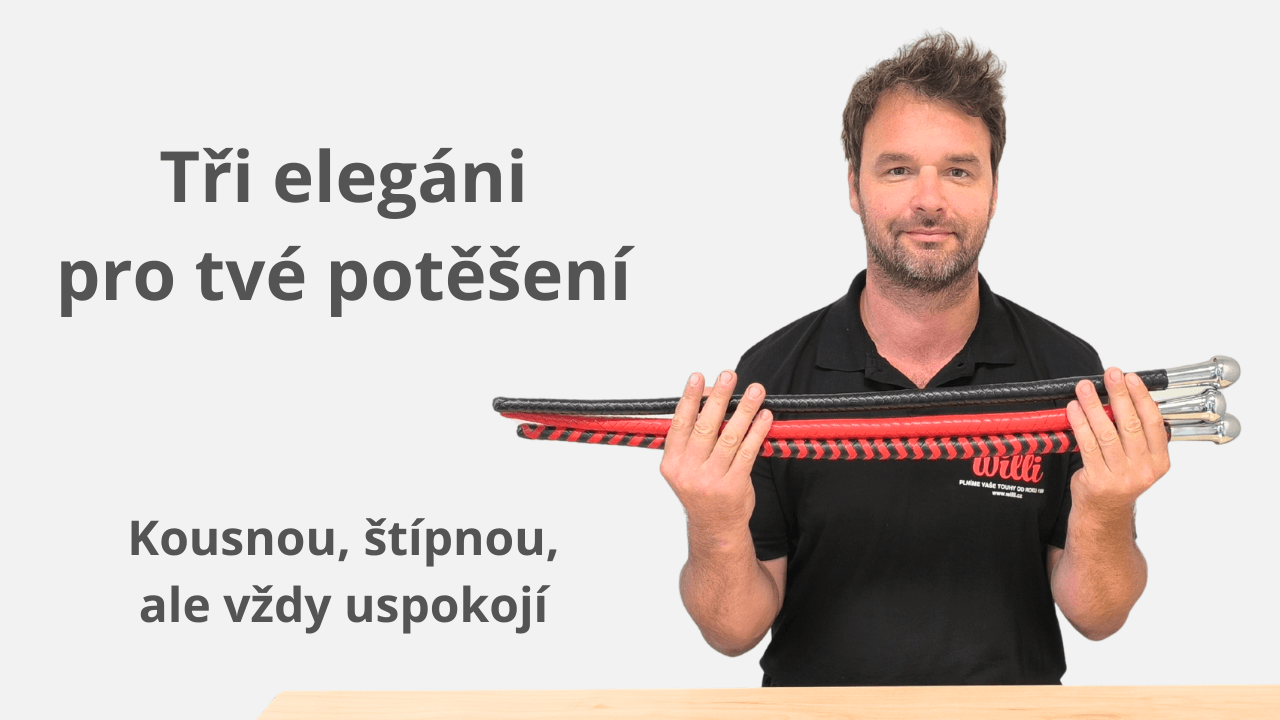 Černá, červená a červeno-černá varianta pleteného koženého karabáče Elegán