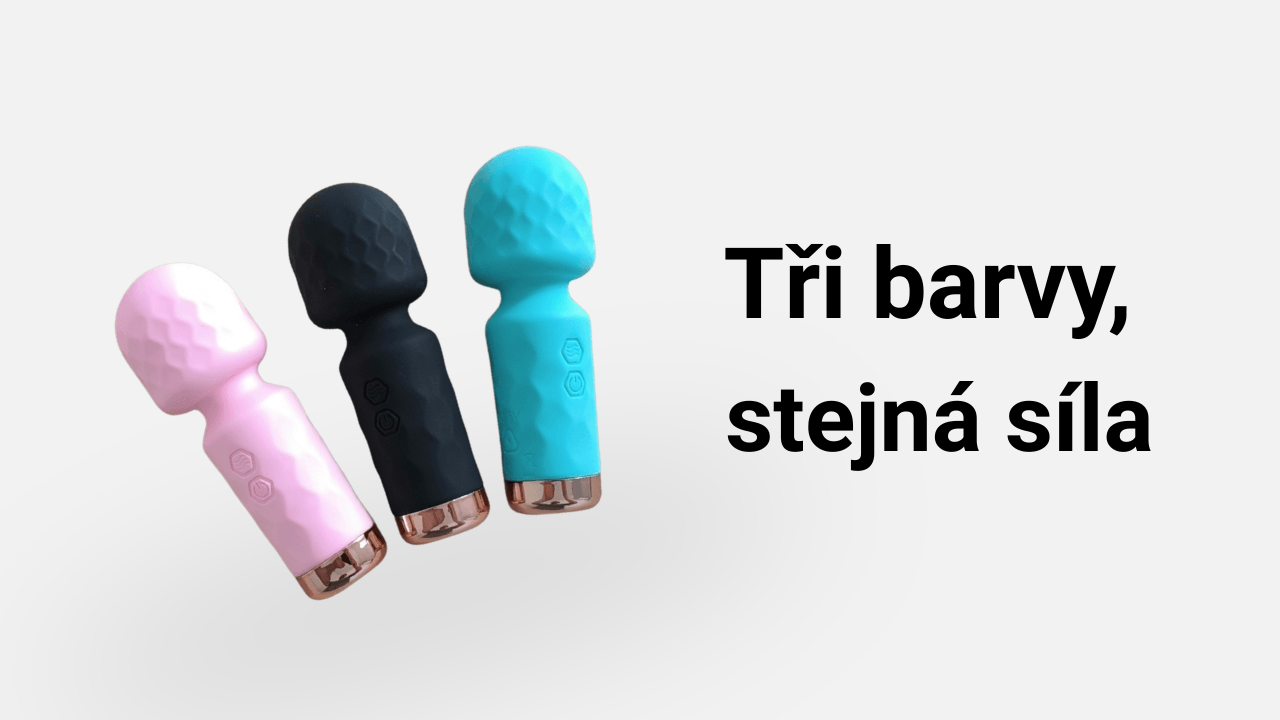 Willi Toys Stealth masážní hlavice v růžové, černé a modré variantě - tři barvy, stejná síla